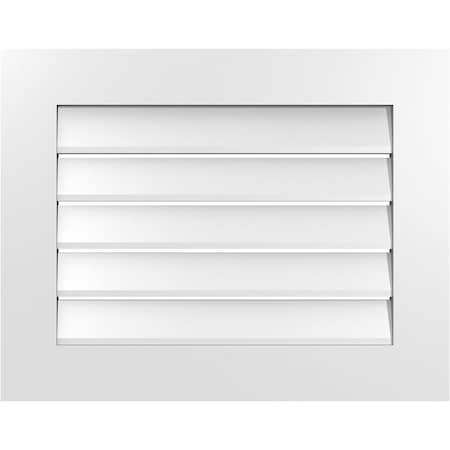 Ekena Millwork Vertical Surface Mount PVC Gable Vent: Functional, w/ 3-1/2"W x 1"P Standard Frame, 28"W x 22"H GVPVE28X2201SF